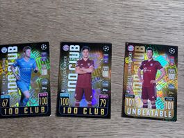 Topps Match Attax 100 Club Karten 3 Stk neuwertig
