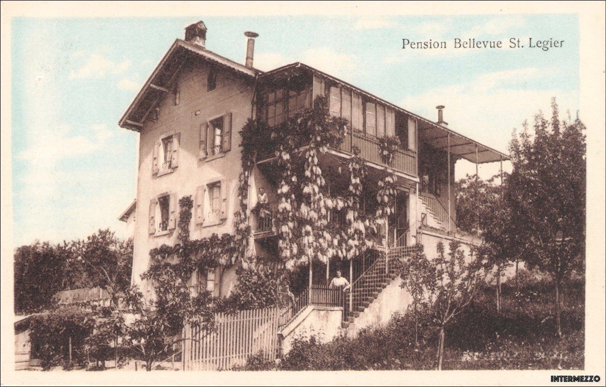 Cartoline postali: St. Légier VD Pension Bellevue ca. 1920 – Usato da Basel venduto da intermezzo12