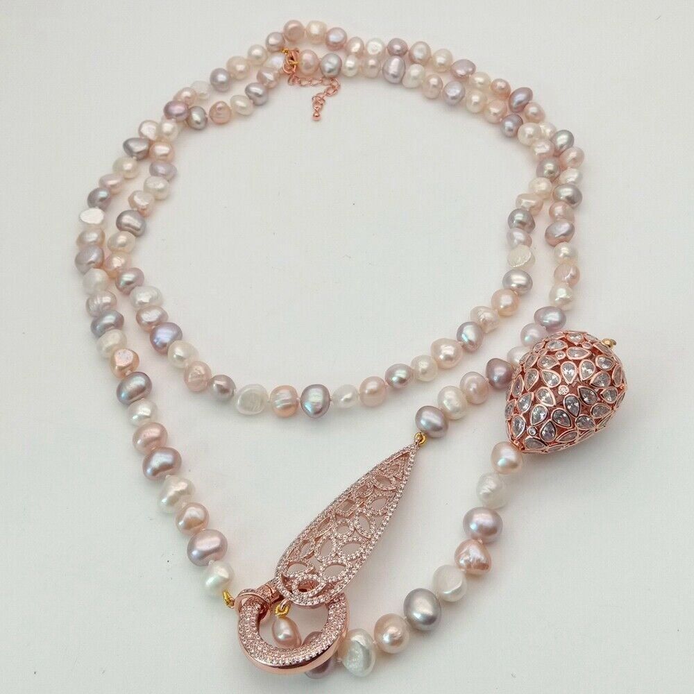 Catenine: AKTION Mina rosa Perlen Kette Echt Collier Perles Véritables – Nuovo (secondo la descrizione) da Prilly venduto da ilyria73 6