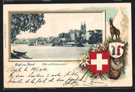 Passepartout-AK Basel, Pfalz mit Wettste