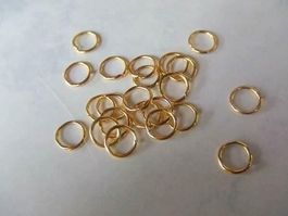 50 Spaltringe einfach  6mm  vergoldet