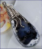 DENDRITE OPAL, Dendriten Opal Anhänger 925 Silber