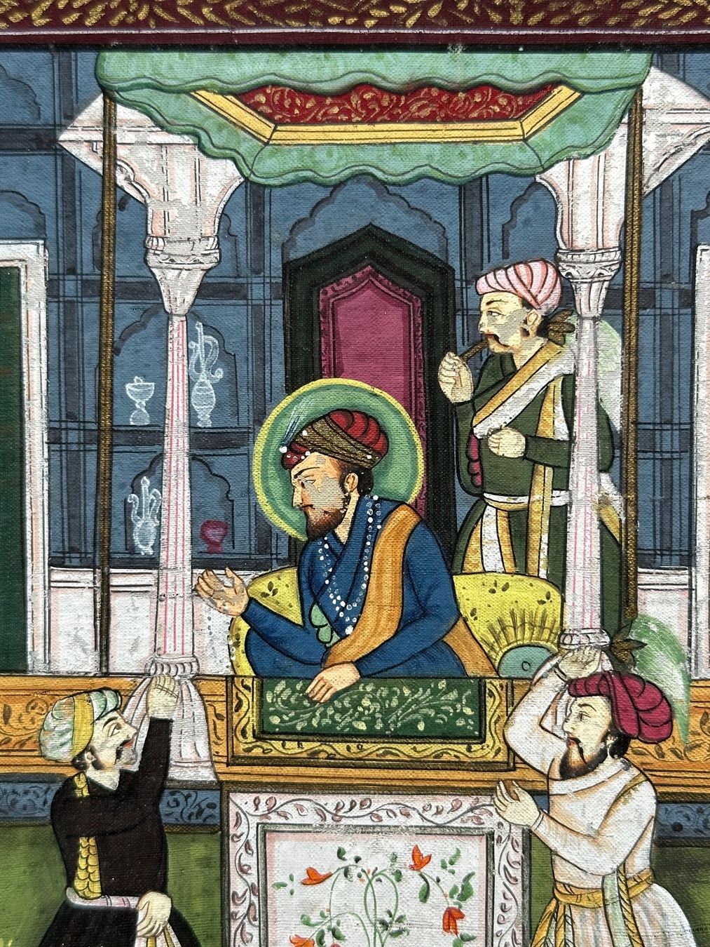 Gemälde: Alte indische, persische Originalmalerei mit Herrscher – Gebraucht aus Seltisberg von quadartswiss 1