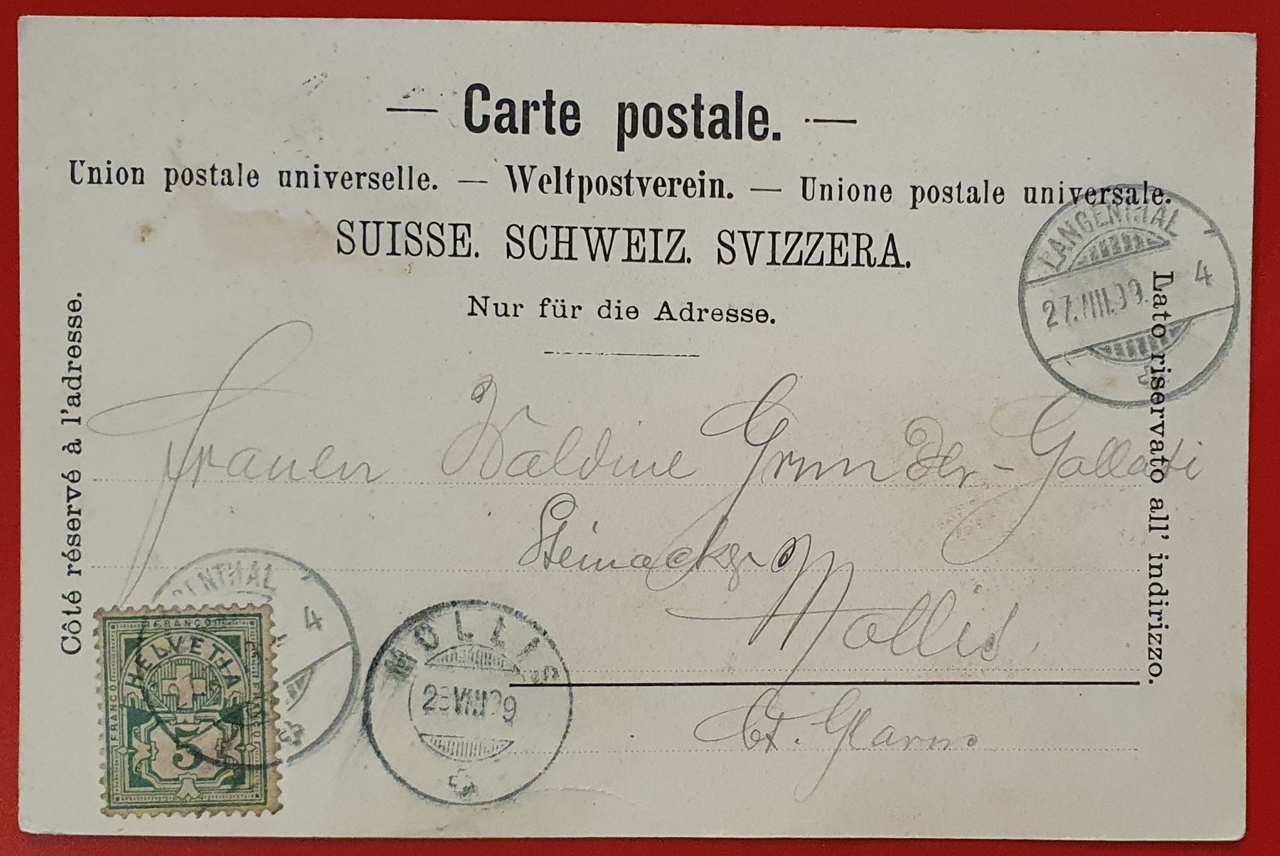 Ansichtskarten: Gruss aus Langenthal 1909 - 3 Ansichten – Gebraucht aus Kreuzlingen von Rschweiz1 1
