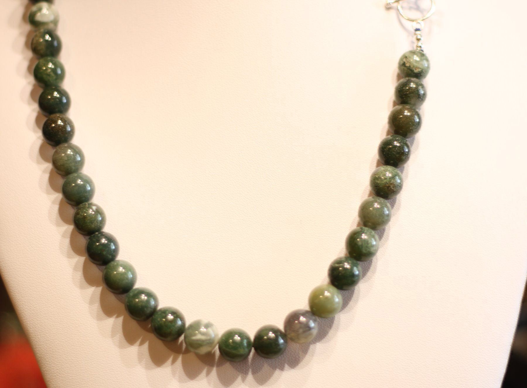 Ketten: Neu:Moosachat Kugel Kette Collier – Neu (gemäss Beschreibung) aus Matten b. Interl von EdelsteineInterlaken 5