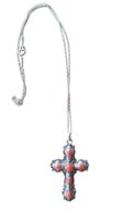 Silberkreuz Korallen Jugendstil