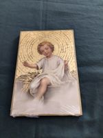 Icône L'enfant Jésus avec prière en Italien au verso.