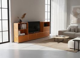 USM Haller Regal 4x3 Reinorange / Neu (mit A Gestänge)