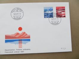 Brief FDC Sondermarken Landschaften 1991