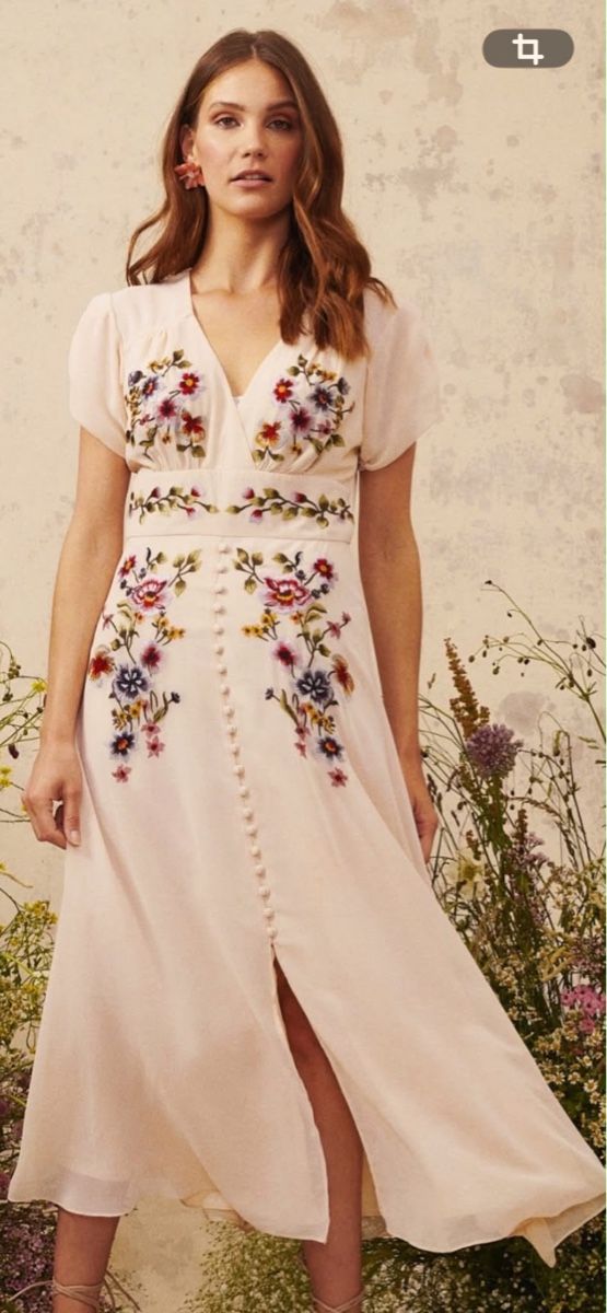 Kleider: Robe Hope&Ivi, fleuri beige taille 12 neuf  – Neu (gemäss Beschreibung) aus Vuippens von ale_6gkb