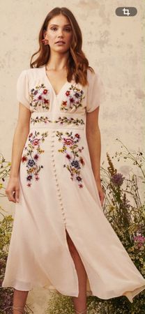 Robe Hope&Ivi, fleuri beige taille 12 neuf 
