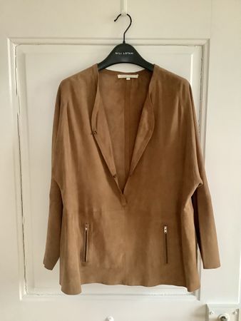 maje, Oberteil 100% echtes Wildleder, T2 S/M, Cognac