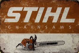 Stihl Blechschild Kettensäge Werkzeug Wald Förster Baum