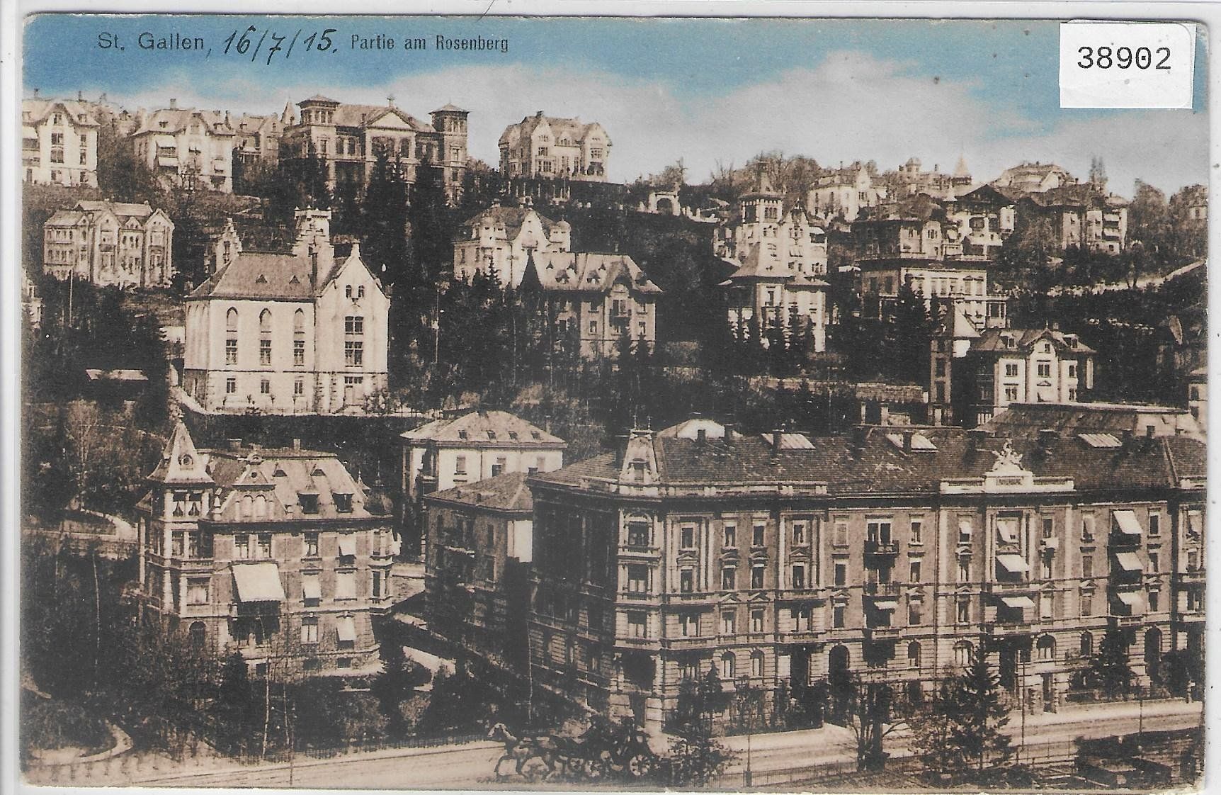 Cartoline postali: St. Gallen - Partie am Rosenberg – Usato da Ettingen venduto da Kartenplanet