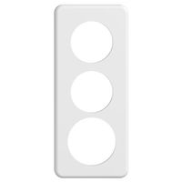 Abdeckplatte STANDARDdue 3×1 weiss 2×Ø50. 1×Ø58, Feller