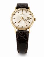 Omega Automatic Uhr mit Datum Lederarmband