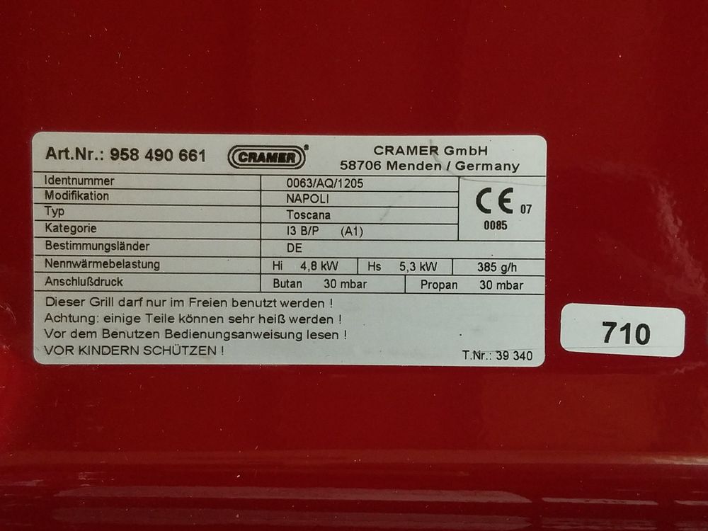 Brennerdichtung 1 Mm Für Emaille-Gaskocher DOMETIC CRAMER