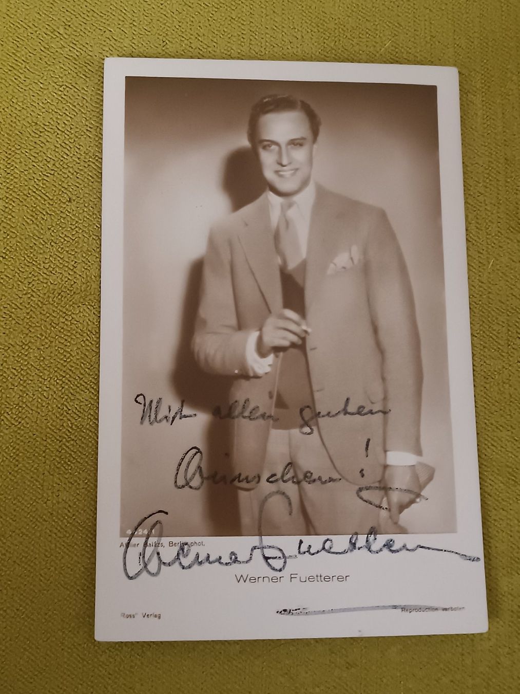 Autografi: Werner Fuetterer - handsigniert - verstorben 1991 – Usato da Menziken venduto da Artographs