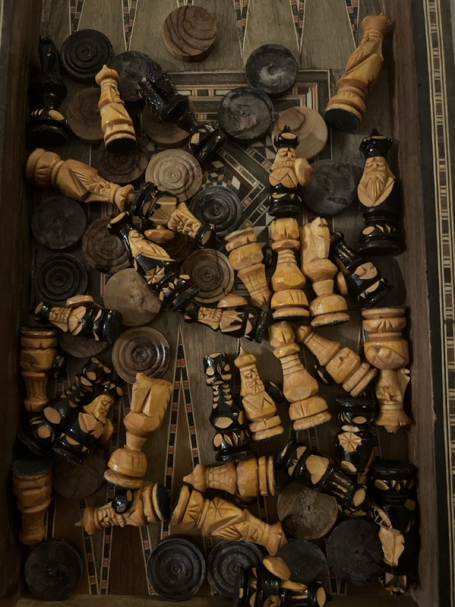 Giochi: Backgammon und Schach Set Holz Intarsien gebraucht – Usato da Bolligen venduto da Solina12 3