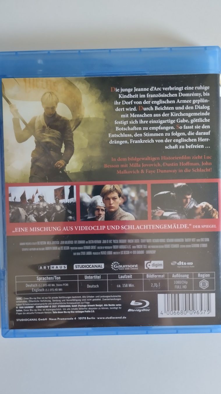 Alle DVDs: JOHANNA VON ORLEANS BLU-RAY – Neu (gemäss Beschreibung) aus Basel von Bal-Sagoth 1