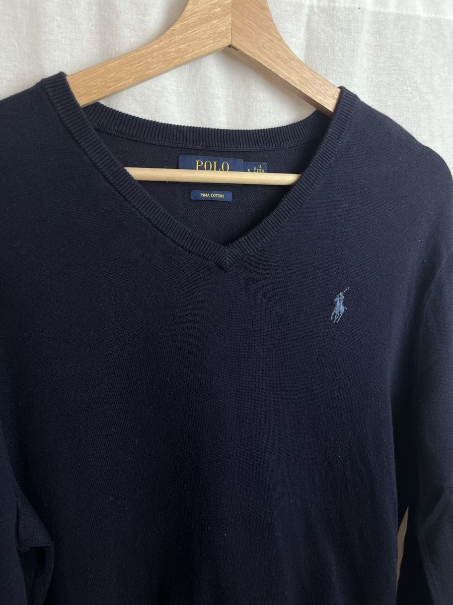 Ralph Lauren Pullover & Sweatshirts: Pull Col V Ralph Lauren Bleu fonce  – Neu (gemäss Beschreibung) aus Les Avanchets von lunedeneige.shop 1