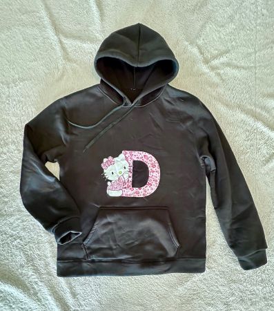 HELLO KITTY Hoodie Kapuzenpulli schwarz Gr. XL, wie neu