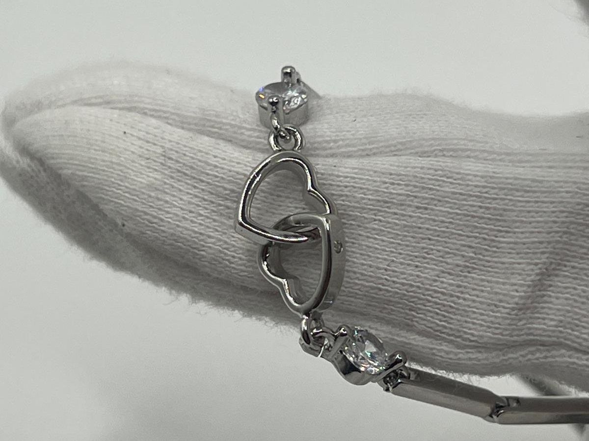 Armbänder & -reifen: Bracelet cœurs entrelacés et bâtonnets en Argent 925 – Gebraucht aus Praz (Vully) von VVSWISS