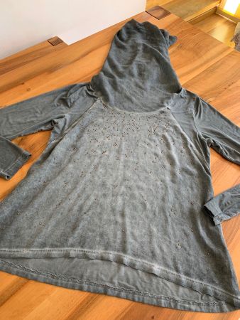 NILE super edles graues Shirt grosser Kragen Gr. XL Seide