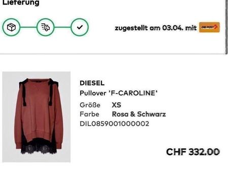 3 Teiliges Sweatshirt «DIESEL» 6 combi. NEU