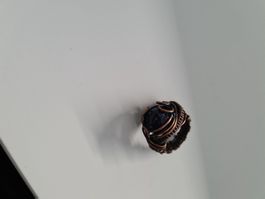 Kupferring mit echtem Stein onyx