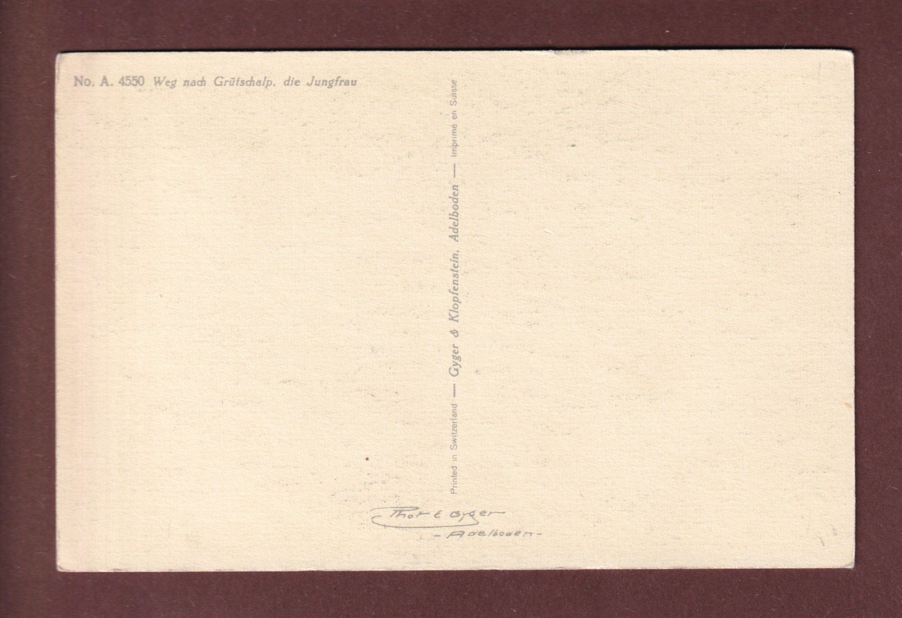 Cartoline postali: Weg nach GRÜTSCHALP - Jungfrau – Usato da Pully venduto da nicecards-shop 1