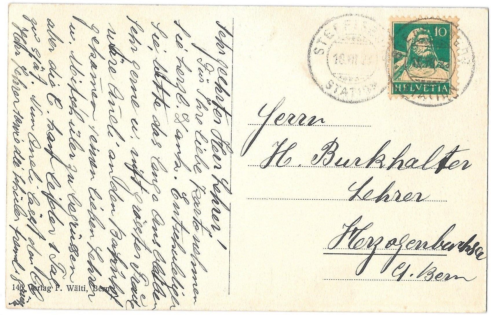 Cartoline postali: Steffisburg colorierte Gesamtansicht – Usato da Olten venduto da clotaldi 1