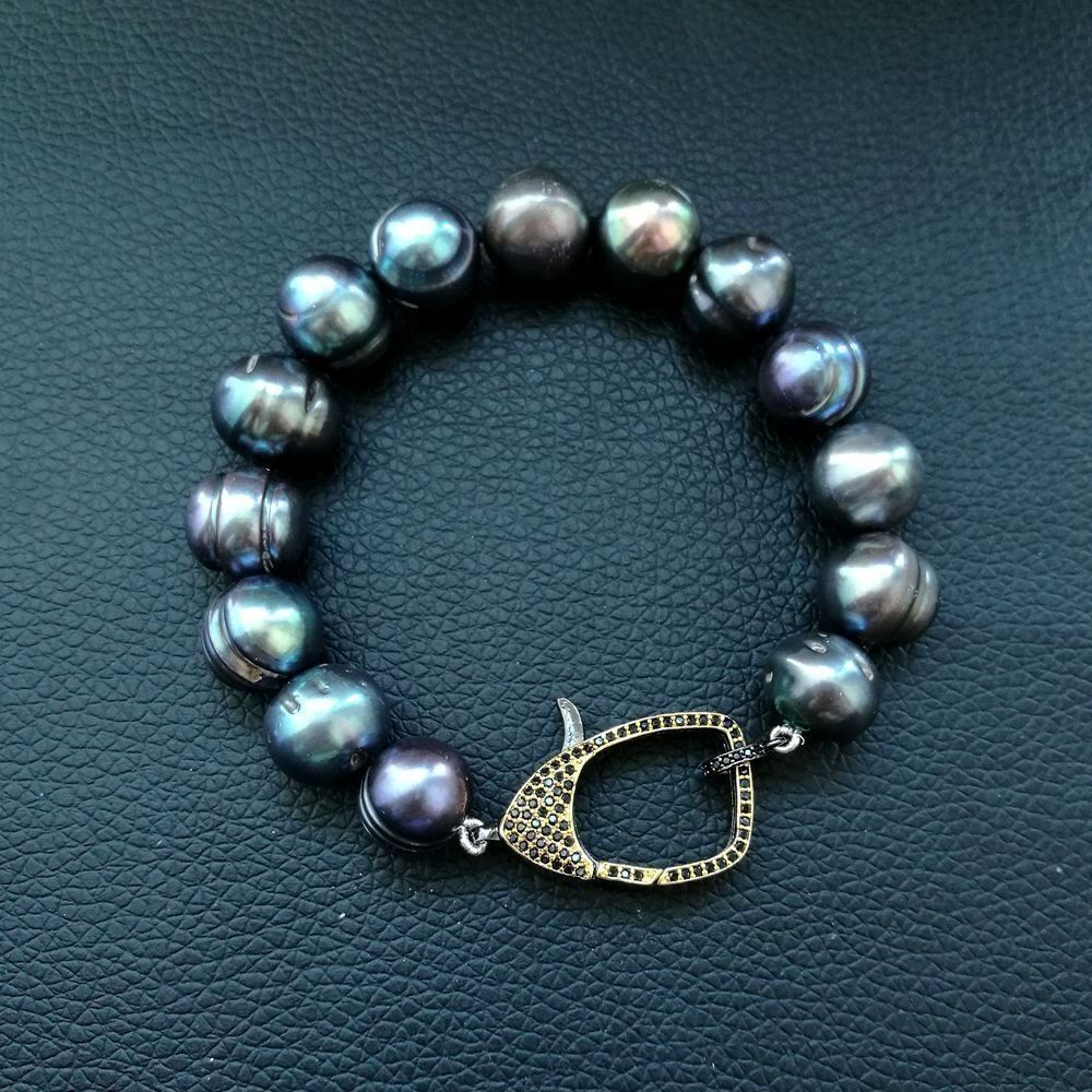 Bracciali & Braccialetti: Schwarz Lua Perlen Armband Echt 1.2 cm Swarovski El. Perle – Nuovo (secondo la descrizione) da Prilly venduto da ilyria73 4