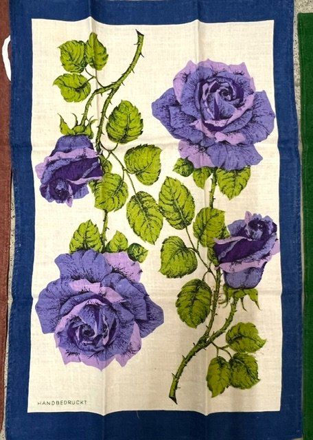 Strofinacci: 3 Küchentücher mit Rosen verschiedene Farben – Usato da Zürich venduto da gigimai67 8
