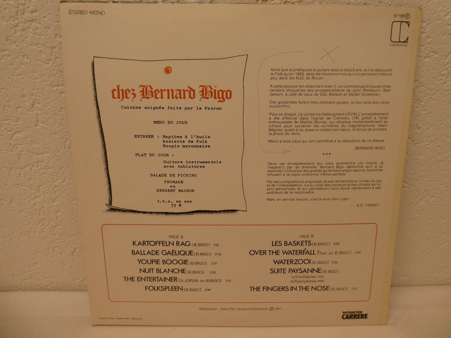 Dischi in vinile: Bernard Bigo – Usato da Tann venduto da Charly65 1