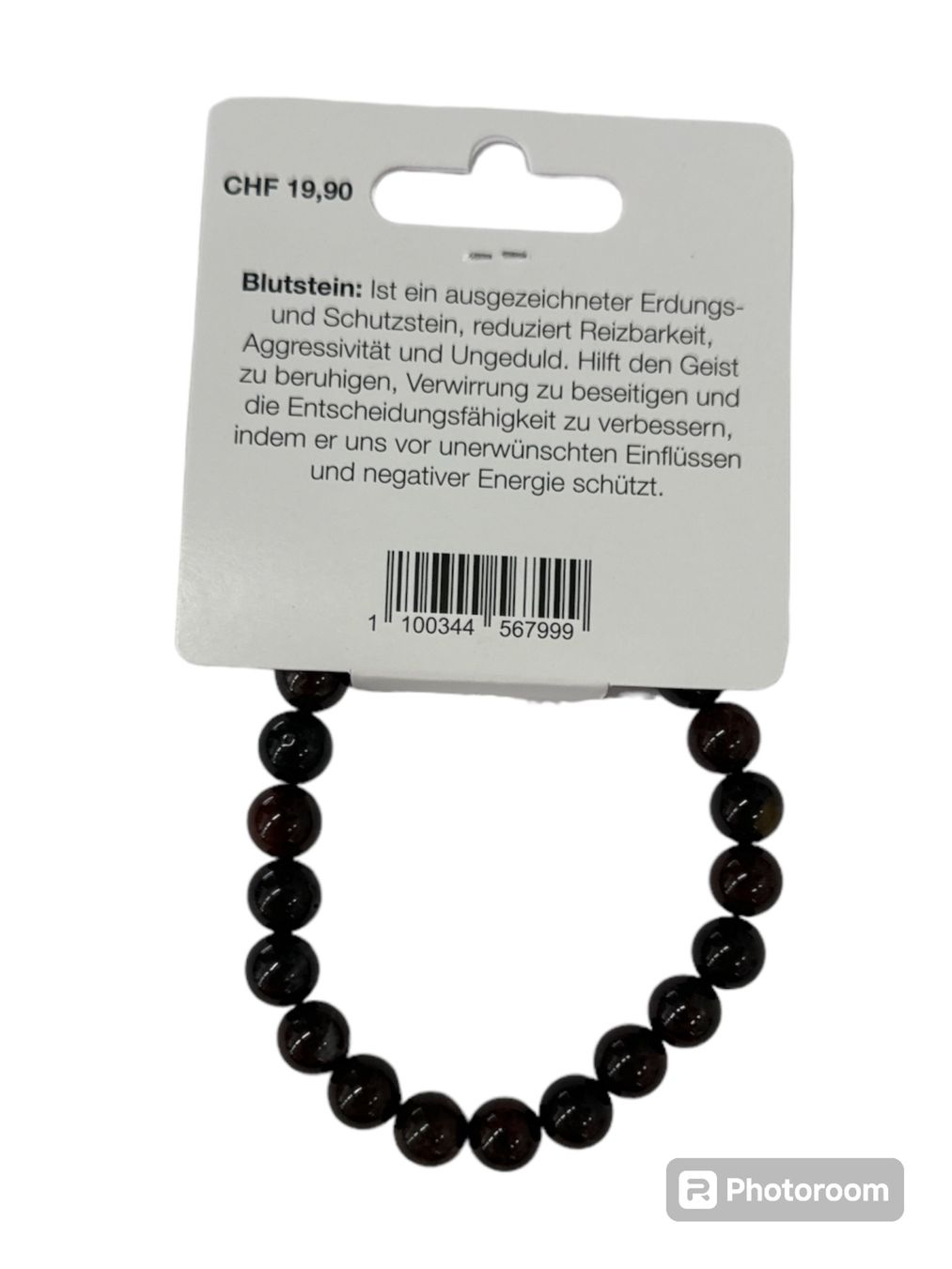 Armbänder & -reifen: Echtstein Chakra Armband 8mm / Blutstein – Neu und originalverpackt aus Oensingen von Liquidations-Shop 1