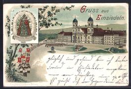 Litho Einsiedeln, Wallfahrtskirche mit W