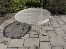 Runder ikea Gartentisch weiss Metall Gitter Guter Zustand
