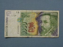 Spanien 1000 Peseten Banknote, Jahrgang 1992, Top Zustand