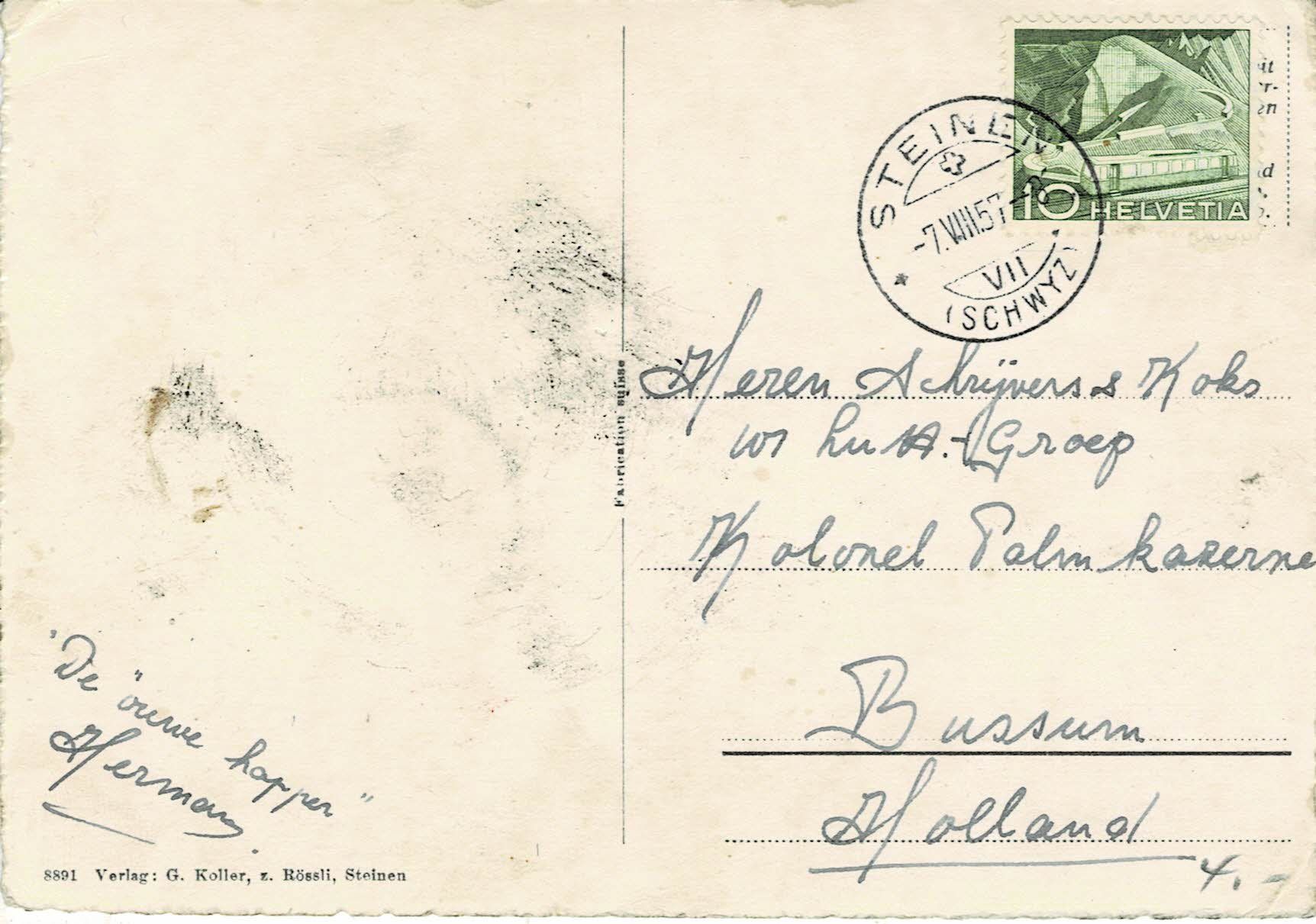 Cartoline postali: STEINEN SZ gel.1957! – Usato da Hergiswil NW venduto da Kartenfrau 1