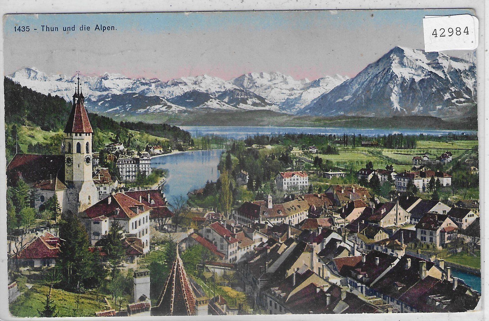 Cartoline postali: Thun und die Alpen - Litho – Usato da Ettingen venduto da Kartenplanet