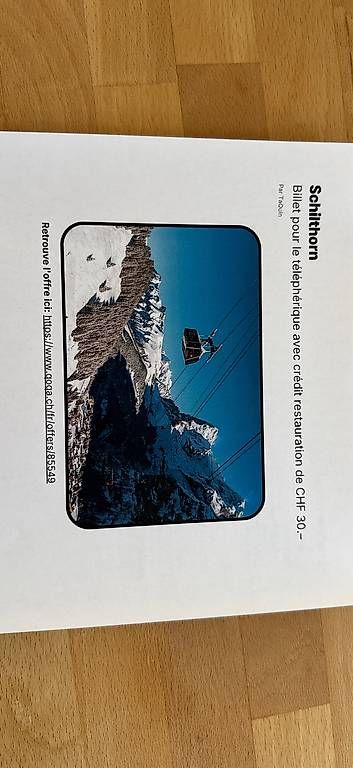 Buoni: Ticket pour schilthorn avec crédit restauration – Usato da Romanel sur Lausanne venduto da duduzh 1