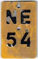 Velonummer Neuenburg NE von 1954