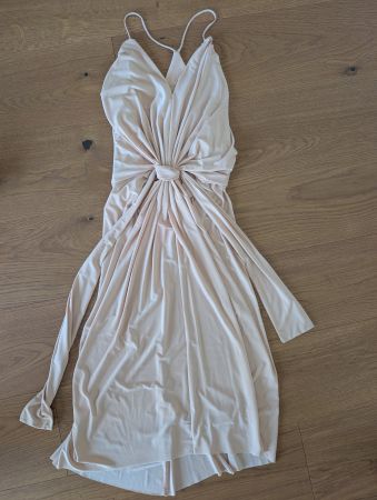 Leichtes, beiges Sommerkleid von Misa (Label aus L.A.) Gr L