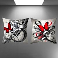 🦋  Sofakissen Schmetterlings-Lilien – 2er-Set Deko 🌸✨