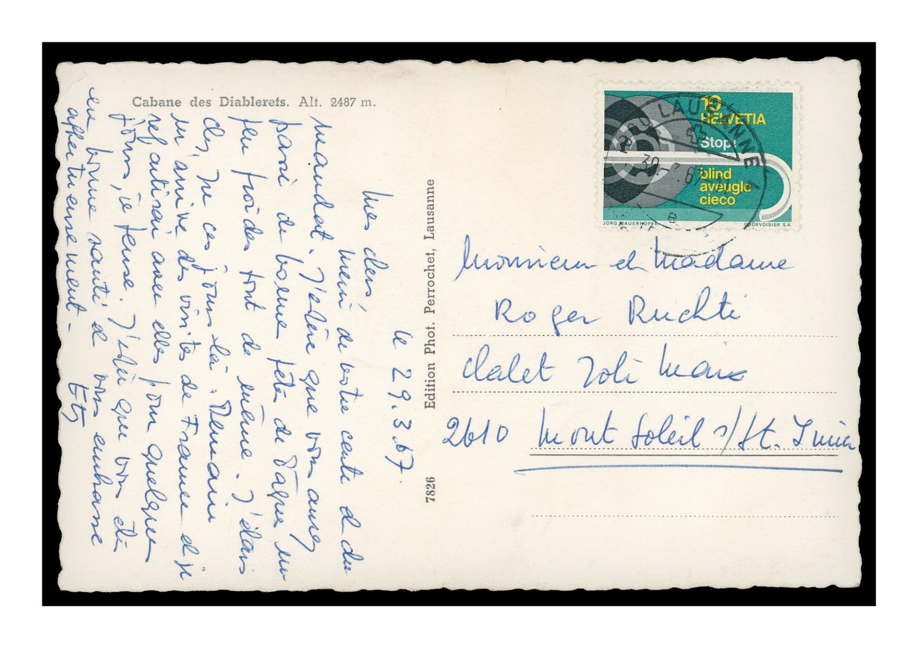Cartes postales: CABANE DES DIABLERETS - 1967 – D'occasion à Onex par Lagorel01 1