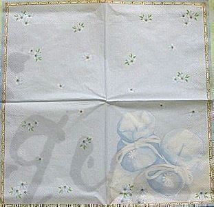 Tovaglioli: Serviette babyschuhe hellblau (e42) 2Stk. – Nuovo (secondo la descrizione) da Schlatt TG venduto da kreativ-atelier