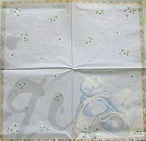 Serviette babyschuhe hellblau (e42) 2Stk.