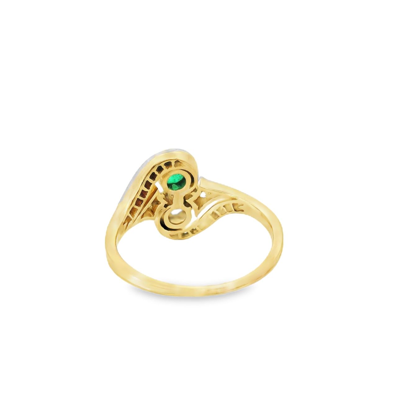 Anelli: Toi et Moi 18k Diamant u Smaragd Ring – Usato da Embrach venduto da estzeh1 6