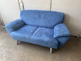 Blaues 2er Sofa - Stoffbezug - Breite 170cm